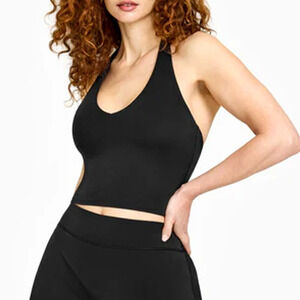 Oner Active Soft Black SoftMotion Halter Neck Mid Vest Size S
